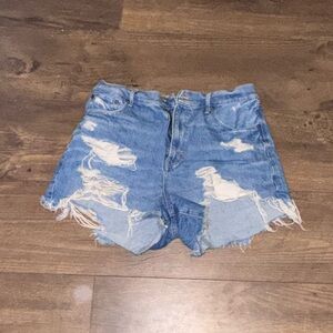 American Eagle Outfitters Ripped Blue Jean Shorts
